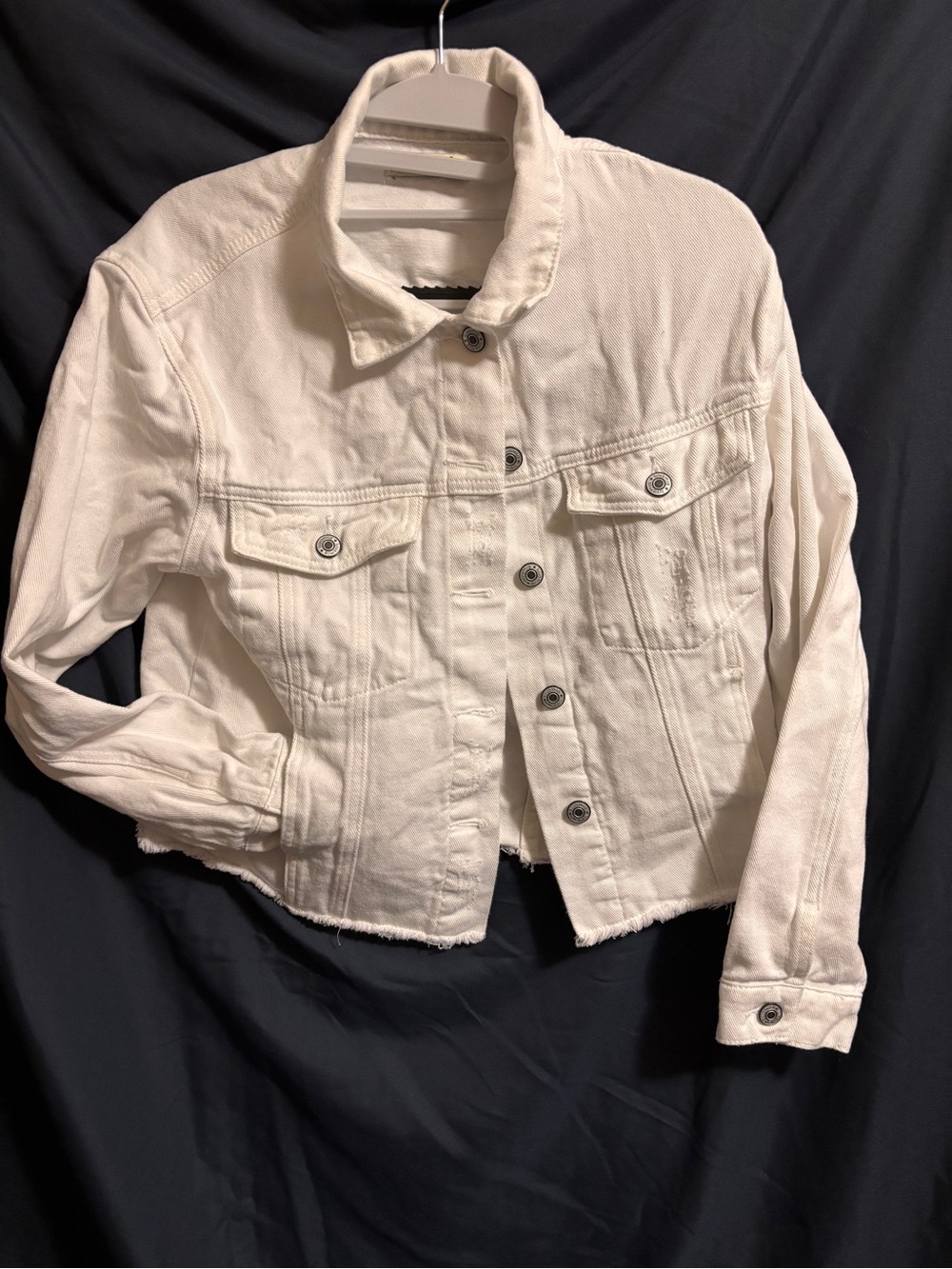 Women’s White Denim Jacket - Classic Cropped Trucker Style